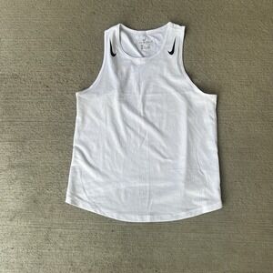 Nike AeroSwift Running Racing Tank Top Shirt White CJ2369-100 Womens M